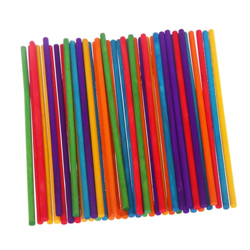 YOSADIER 100 Stück Bunte Holzstäbchen für Skulpturen und DIY Projekte Leuchtende Farben zum Basteln von YOSADIER