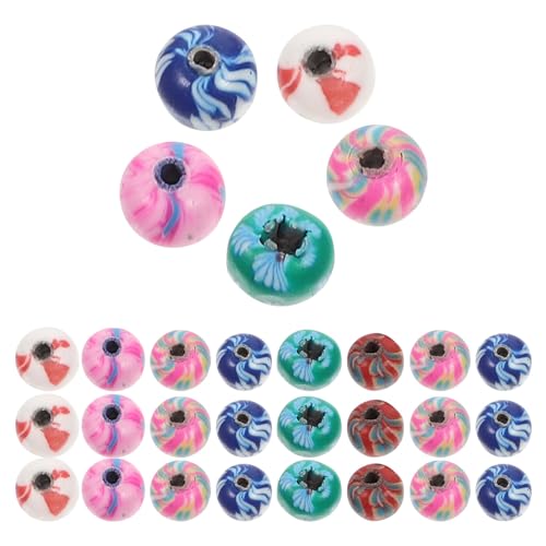 YOSADIER 100 Stück Bunte Teiliges Runden Spacer Perlen DIY Schmuck Bastelmaterial für Armbänder und Ohrringe Kinderfreundliche Bastelperlen von YOSADIER