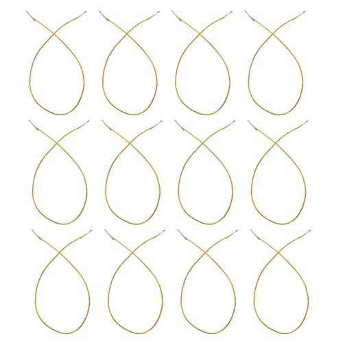 YOSADIER 100 Stück Goldene Elastische Stretchbänder mit Metallenden Stabile Maskenbänder mit Barbed Fasteners Runde Kordelverlängerung für DIY Maskenherstellung und Bastelprojekte von YOSADIER