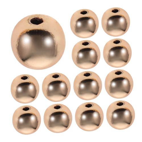 YOSADIER 100 Stück Goldene Runde Spacer Perlen Glatte Metalllose Perlen für DIY Armband Halskette Schmuckherstellung Zubehör Bastelmaterialien von YOSADIER