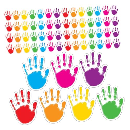 YOSADIER 100 Stück Handförmige Papieraufkleber für Klassenzimmer Schwarzes Brett Dekoration Bunte Handabdruck Papierausschnitte mit Beschreibbarer Oberfläche für DIY Notizen und YOSADIER 100 Stück Handförmige Papieraufkleber für Klassenzimmer Schwarzes Brett Dekoration Bunte Handabdruck Papierausschnitte mit Beschreibbarer Oberfläche für DIY Notizen und von YOSADIER