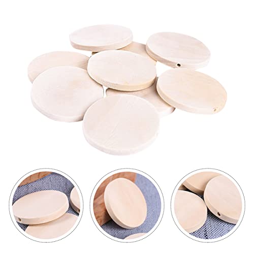 YOSADIER 100 Stück Holz Ohrpendel Unbearbeitete Holz Ohrringe mit Löchern für DIY Schmuck Basteln Zubehör Natürliche Holzfarbe für Kreative Projekte von YOSADIER