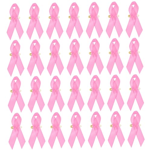YOSADIER 100 Stück Teiliges Abnehmbare Rosa Brustkrebs bewusstseinsbänder Zarte Dekorationsnadeln für Frauen Symbolische Pins zur Unterstützung und Prävention von Brustkrebs Geschenk für von YOSADIER
