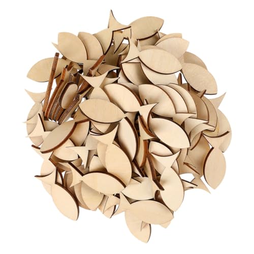 YOSADIER 100 Stück Teiliges Holzfische Deko zum Bemalen Naturbelassene Glatte Holzscheiben für DIY Bastelprojekte Kreative Fischformen für Handwerk für Kommunion Taufe und von YOSADIER
