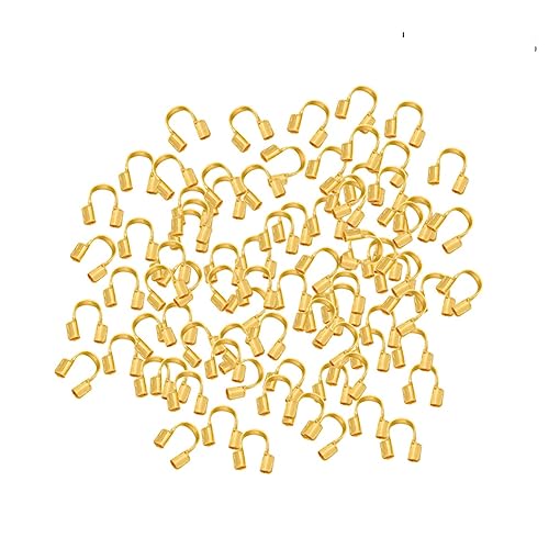YOSADIER 100 Stück U Förmige Drahtschutz Set Goldene Kabelschützer für DIY Schmuckherstellung und Armbänder für Anfänger und Profis YOSADIER 100 Stück U Förmige Drahtschutz Set Goldene Kabelschützer für DIY Schmuckherstellung und Armbänder für Anfänger und Profis von YOSADIER