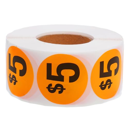 YOSADIER 1000 Stück Preisaufkleber Flohmarkt-preisschilder Flohmarktschilder Preisschilder Zum Ausdrucken Hofverkaufsschilder Flohmarkt-aufkleber Kleine Preisschilder Pergaminpapier Orange von YOSADIER