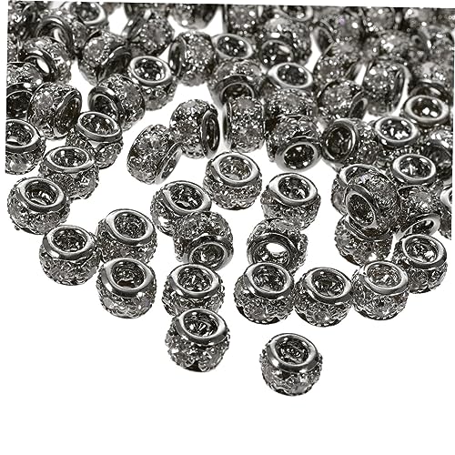 YOSADIER 100Stücke Rondelle Spacer Perlen mit Strass für DIY Schmuck Große Lochperlen für Armbänder und Bastelprojekte Schmuckzubehör YOSADIER 100Stücke Rondelle Spacer Perlen mit Strass für DIY Schmuck Große Lochperlen für Armbänder und Bastelprojekte Schmuckzubehör von YOSADIER