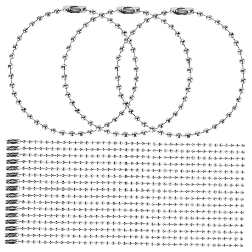 YOSADIER 100Stücke Schlüsselanhänger mit Kugelkette Verstellbare Silber für DIY Projekte Langlebiger Perlenverbinderverschluss von YOSADIER