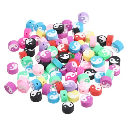YOSADIER 100Stücke Yin Perlen Polymer DIY Perlen für Armbänder und Spacer für Schmuckstücke für Bastelprojekte und YOSADIER 100Stücke Yin Perlen Polymer DIY Perlen für Armbänder und Spacer für Schmuckstücke für Bastelprojekte und von YOSADIER