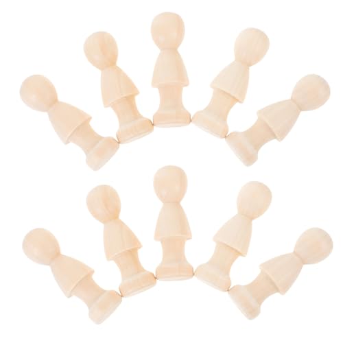YOSADIER 10Stücke DIY Holzpflockpuppen Unbemalt Natürliche Holzfiguren für Bastelprojekte zum Bemalen und Gestalten für Erwachsene YOSADIER 10Stücke DIY Holzpflockpuppen Unbemalt Natürliche Holzfiguren für Bastelprojekte zum Bemalen und Gestalten für Erwachsene von YOSADIER