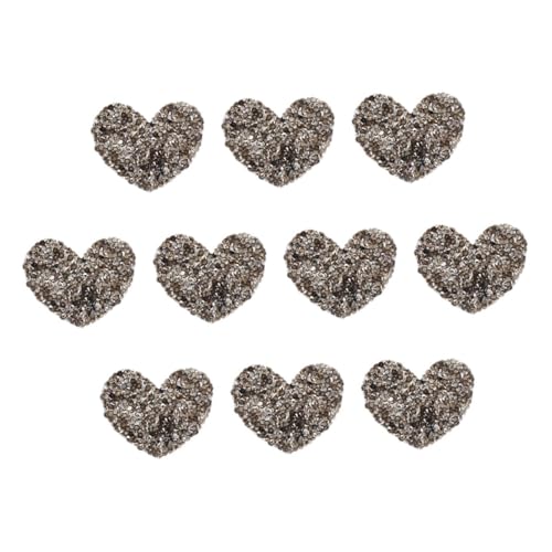 YOSADIER 10Stücke Herzförmige Strass Aufnäher Glänzende Patches für DIY Kleidung Zubehör für Jeans Jacken und Taschen Langlebig und Einfach Aufzubügeln Applikationen von YOSADIER