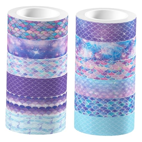 YOSADIER 12 Rollen Meerjungfrau Washi Tape Buntes Dekoratives Klebeband für Scrapbooking DIY Handbücher und Kreative Bastelprojekte Leicht Abreißbar Hinterlässt Rückstände YOSADIER 12 Rollen Meerjungfrau Washi Tape Buntes Dekoratives Klebeband für Scrapbooking DIY Handbücher und Kreative Bastelprojekte Leicht Abreißbar Hinterlässt Rückstände von YOSADIER