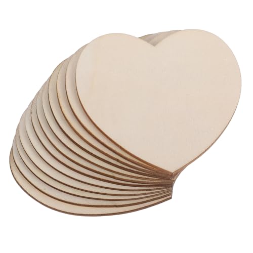 YOSADIER 12 Stück Teiliges Herzförmige Holzscheiben für DIY Bastelprojekte Unbehandelte Holzstücke für Valentinstag Deko Natürliche Holzscheiben zum Malen und Gestalten von YOSADIER