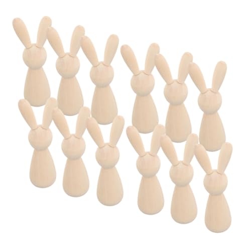 YOSADIER 12 Stück Unlackierte Holzhasen Figuren zum Basteln DIY Mini Dekoration für Ostern Kreative Holz Handwerksaccessoires für Erwachsene YOSADIER 12 Stück Unlackierte Holzhasen Figuren zum Basteln DIY Mini Dekoration für Ostern Kreative Holz Handwerksaccessoires für Erwachsene von YOSADIER