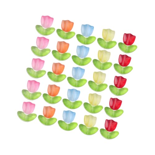 YOSADIER 120 Stück Teiliges Tulpen perlen Halbtransparentem Glas Vielseitige Schmuck Spacer Beads für DIY Halsketten Armbänder und Kreative Bastelprojekte Bunte Farben von YOSADIER