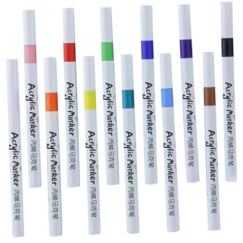 YOSADIER 12Stücke Acryl Marker Stifte Schnelltrocknende Malstifte für DIY Projekte Graffiti Malerei und Verschiedenen Oberflächen von YOSADIER