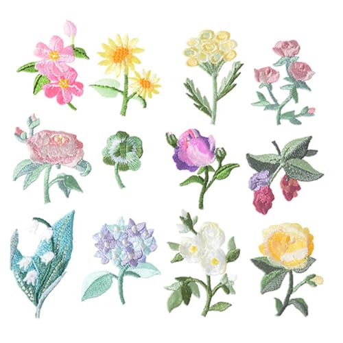YOSADIER 12Stücke Blumen Stickpatches Bunte Nähpatches für Jeans Kleidung Taschen und Hüte für DIY und Kreative Gestaltungen YOSADIER 12Stücke Blumen Stickpatches Bunte Nähpatches für Jeans Kleidung Taschen und Hüte für DIY und Kreative Gestaltungen von YOSADIER