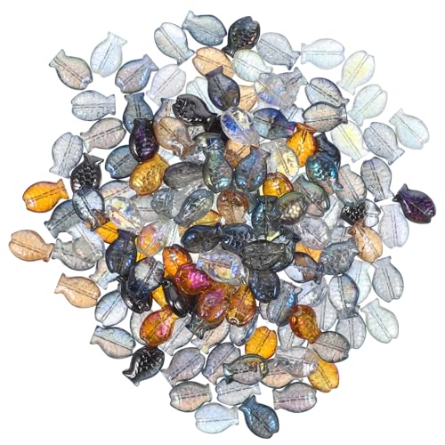 YOSADIER 150 Stück Glasperlen Fischform Bunte DIY Schmuckperlen für Armbänder Ohrringe Basteln Kleine Spacer Perlen für Handgemachten Schmuck und Dekoration YOSADIER 150 Stück Glasperlen Fischform Bunte DIY Schmuckperlen für Armbänder Ohrringe Basteln Kleine Spacer Perlen für Handgemachten Schmuck und Dekoration von YOSADIER
