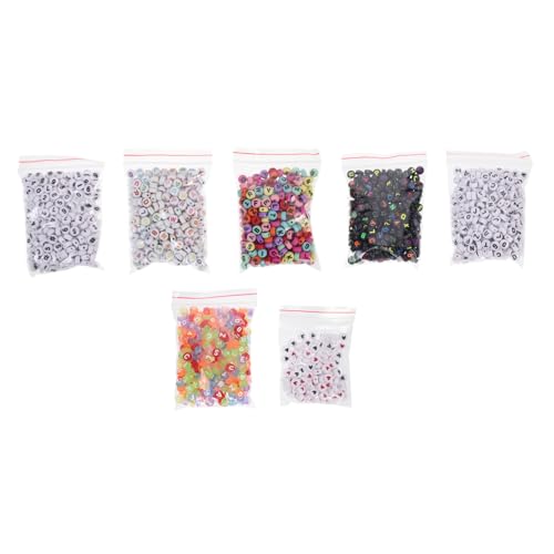 YOSADIER 1900 Stück Alphabete Und Spärliche Perlen Machen Wohnung Perlen Für Armbänder Farbig Sortiert Groß Handwerk Lose Rosa Pastell Briefperlen Die Schmuckzubehör Diy-perlen Plastik von YOSADIER