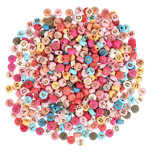 YOSADIER 1Packung Acryl Buchstabenperlen Bunte Alphabet Perlen für DIY Armbänder Schmuckherstellung Bastelzubehör für Kreative von YOSADIER