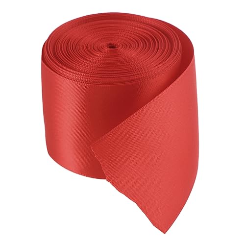 YOSADIER 1Rolle Doppelseitiges Satinband Rot Dekoration für Hochzeiten Geburtstagsfeiern und DIY Geschenkschleifen Faltenfreies Hochwertiges Material von YOSADIER