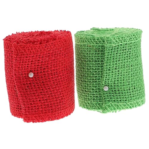 YOSADIER 2 Rollen Buntes Sackleinenband Bänder zum Einwickeln grün rot Bänder zum Basteln Verpackung Handwerk gastgeschenke hochzeit Band Sackleinen dekoratives Band Jute YOSADIER 2 Rollen Buntes Sackleinenband Bänder zum Einwickeln grün rot Bänder zum Basteln Verpackung Handwerk gastgeschenke hochzeit Band Sackleinen dekoratives Band Jute von YOSADIER