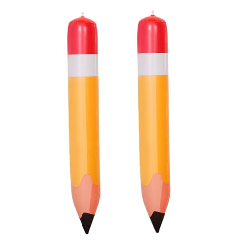YOSADIER 2 Stück Aufblasbare PVC Bleistift Deko Große Schulanfang Party Luftballons Klassenzimmer Dekoration Robustes Material Spaßiger Riesen Buntstift für Schulzeit von YOSADIER