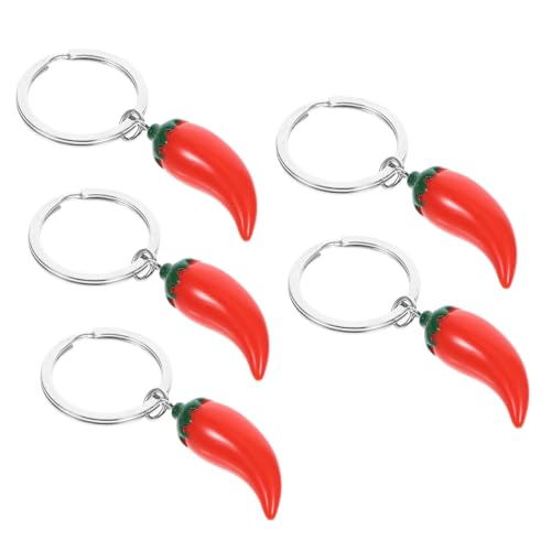 YOSADIER 2 Stück Chili Schlüsselanhänger Realistische Chili Paprika Anhänger Spaßige für Partys Schlüsselring für Taschen für Feiertage und Festlichkeiten von YOSADIER