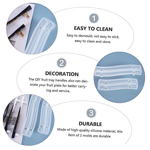 YOSADIER 2 Stück Griffform für Obstschale Backen gummischalen formen Silikonformen für DIY Handgriffe Silikonformen für DIY Dekorationen epoxidharz Griff zur Herstellung von Gussformen Weiß von YOSADIER