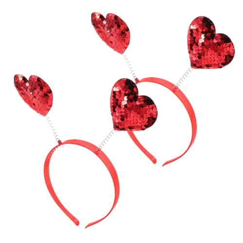 YOSADIER 2 Stück Liebe Stirnband Haarband Zum Valentinstag Pailletten-stirnbänder Für Mädchen Kopfbedeckungen in Herzform Frauen Lieben Geformtes Stirnband Valentinstag Zubehör Plastik Rot YOSADIER 2 Stück Liebe Stirnband Haarband Zum Valentinstag Pailletten-stirnbänder Für Mädchen Kopfbedeckungen in Herzform Frauen Lieben Geformtes Stirnband Valentinstag Zubehör Plastik Rot von YOSADIER