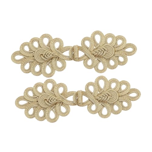YOSADIER 2 Stück Vintage Chinesische Knoten-froschknöpfe Goldfarbene Große Knöpfe für DIY Nähen Pullover Verschluss Mantel Cheongsam Vielseitige Stilvolle Kleidungsverschluss-accessoires YOSADIER 2 Stück Vintage Chinesische Knoten-froschknöpfe Goldfarbene Große Knöpfe für DIY Nähen Pullover Verschluss Mantel Cheongsam Vielseitige Stilvolle Kleidungsverschluss-accessoires von YOSADIER