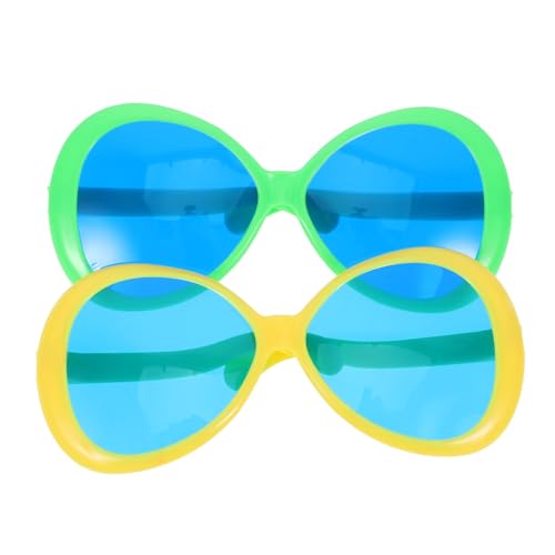 YOSADIER 2 Stücke Übergroße Hawaii Sonnenbrillen Bunte Partybrillen Strandaccessoire Lustige Selfie Requisiten Tropisch für Luau Partys und Sommerveranstaltungen von YOSADIER