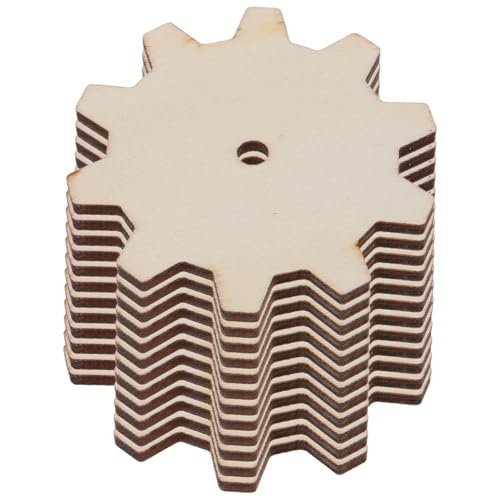 YOSADIER 20 Stück Diy Holzscheiben Gear Form Unvollendete Holzstücke für Kreative Bastelprojekte Durchmesser für Malerei und Dekoration für Erwachsene von YOSADIER