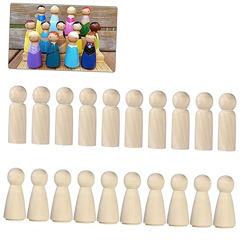 YOSADIER 20 Stück Holzfiguren Bären Sie Augen Und Malen Spielzeugmenschen Unbemalte Peg-puppen Puppe Zum Selber Zeichnen Puppendekor Aus Holz Holzhandwerk Selber Machen Bambus von YOSADIER