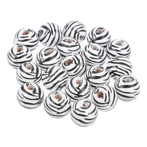 YOSADIER 20 Stück Holzperlen für DIY Schmuckherstellung Runde Spacer Charms Leopardenmuster für Ketten Armbänder und Bastelprojekte von YOSADIER