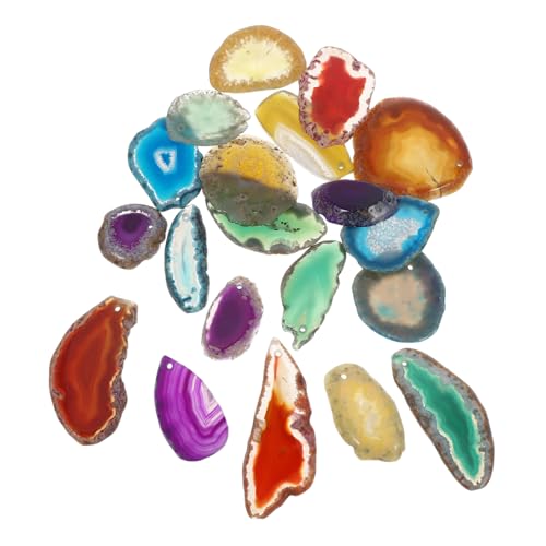 YOSADIER 20 Stück Natürliche Farbige Achatplatten DIY Schmuckzubehör Windspiel Anhänger Kreative Dekoration für Hochzeiten und Coaster Erhältlich Rot Blau Grün Gelb und Lila YOSADIER 20 Stück Natürliche Farbige Achatplatten DIY Schmuckzubehör Windspiel Anhänger Kreative Dekoration für Hochzeiten und Coaster Erhältlich Rot Blau Grün Gelb und Lila von YOSADIER