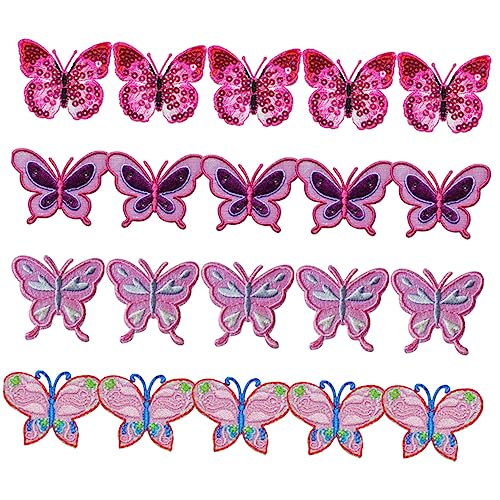 YOSADIER 20 Stück Schmetterling Gestickter Aufnäher Schmetterling Patches Zum Aufnähen Stickerei Bestickte Aufnäher Mit Schmetterlingen Für Schmetterlingsstoff Party Flecken Polyester von YOSADIER