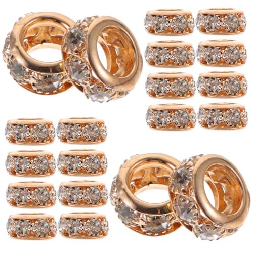 YOSADIER 20 Stück Teiliges Rondelle Kupfer Spacer Perlen mit Strass Große Lochperlen für Schmuckherstellung Vielseitig Einsetzbar für Armbänder Halsketten DIY Schmuckzubehör Erwachsene YOSADIER 20 Stück Teiliges Rondelle Kupfer Spacer Perlen mit Strass Große Lochperlen für Schmuckherstellung Vielseitig Einsetzbar für Armbänder Halsketten DIY Schmuckzubehör Erwachsene von YOSADIER