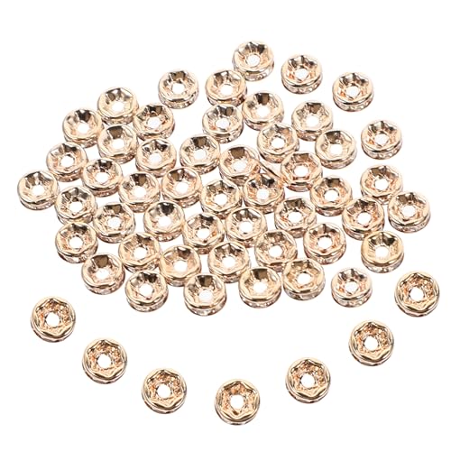 YOSADIER 250 Stück Radförmige Abstandshalterperlen für Diy Schmuck Runde Spacer Charms für Anhänger Schmuck Bastelzubehör Roségold von YOSADIER