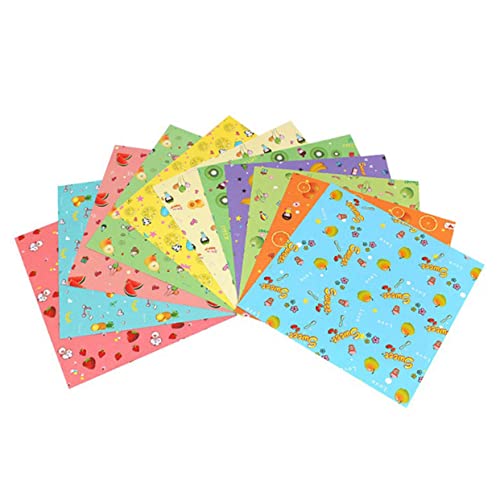 YOSADIER 2Packungen Pack Origami Papier Einseitig Bedruckt mit Fruchtigem Design Bastelpapier für DIY Projekte und Eltern Junge Mädchen Interaktion von YOSADIER