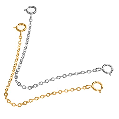 YOSADIER 2Stücke Sterling Kettenverlängerungen DIY Schmuckketten Zubehör für Halsketten und Armbänder Platin und Goldfarbe für Schmuckgestaltung YOSADIER 2Stücke Sterling Kettenverlängerungen DIY Schmuckketten Zubehör für Halsketten und Armbänder Platin und Goldfarbe für Schmuckgestaltung von YOSADIER