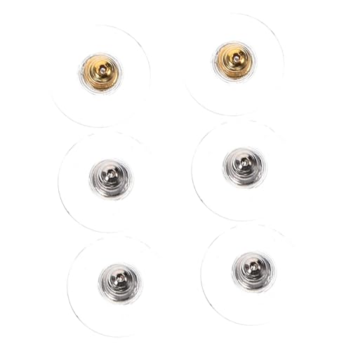 YOSADIER 3 Paare Ohrstecker Verschlüsse aus Lebensmittelechtem Sichere Ohrstopper für Durchbohrte Ohrringe DIY Schmuckzubehör in Weißgold Roségold und Silber Einfache Handhabung von YOSADIER