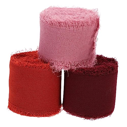YOSADIER 3 Rollen Handgemachte Fransenbänder und Weinrot Dekorative Ribbons für Hochzeitssträuße Geschenkverpackungen und Tortendekorationen Langlebig YOSADIER 3 Rollen Handgemachte Fransenbänder und Weinrot Dekorative Ribbons für Hochzeitssträuße Geschenkverpackungen und Tortendekorationen Langlebig von YOSADIER