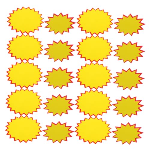 YOSADIER 300 Stück Tag Löschen Flohmarkt-preisschilder Flohmarktpreisaufkleber Ladenverkaufsschild Plakatdekorationen Hofverkauf Liefert Flohmarktschilder Leere Hofzeichen Yellow Papier von YOSADIER