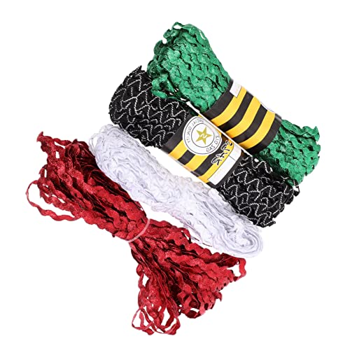 YOSADIER 4 Rollen Dekoratives Spitzen -Gurtband nähen kleidung zackenband wellig Hersteller Blumen- Fransenband biegen Zackenband zum Nähen Zackenband basteln buntes Zackenband Polyester YOSADIER 4 Rollen Dekoratives Spitzen -Gurtband nähen kleidung zackenband wellig Hersteller Blumen- Fransenband biegen Zackenband zum Nähen Zackenband basteln buntes Zackenband Polyester von YOSADIER