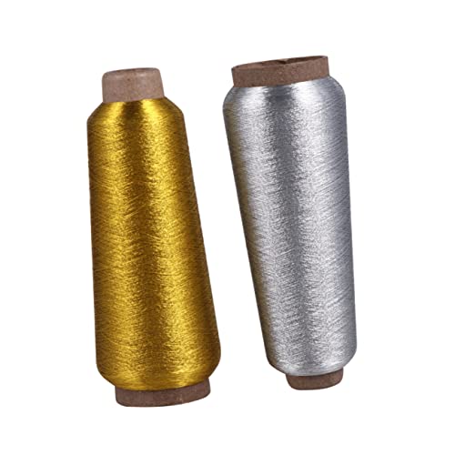 YOSADIER 4 Rollen Metallisches Stickgarn DIY Kreuzstich Fäden Gold Silber für Computer Stickerei Dekoratives Nähen Kunstprojekte und Mehr von YOSADIER