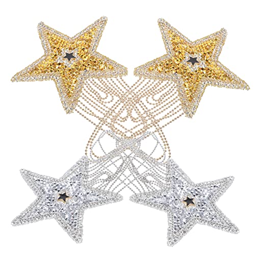YOSADIER 4 Stück Glitzernde Stern Patches mit Quasten Bügelbare DIY Kleidung Aufnäher für Jacken Shirts Hosen Handwerk und Dekoration YOSADIER 4 Stück Glitzernde Stern Patches mit Quasten Bügelbare DIY Kleidung Aufnäher für Jacken Shirts Hosen Handwerk und Dekoration von YOSADIER