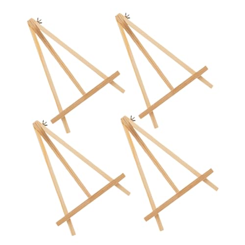 YOSADIER 4 Stück Klappbare Tischstaffelei Holz Stabiler Dreifuß Easel für Malen und Ausstellen von Kunstwerken für Schlafzimmer und Wohnzimmer von YOSADIER