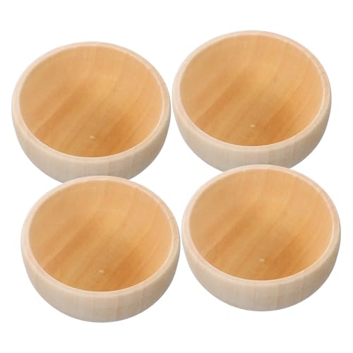 YOSADIER 4 Stück Teiliges Set Holzschalen für Diy Projekte Unvollendete Holzspielzeuge zur Kreativen Gestaltung für Bastelarbeiten und Spielzeugherstellung von YOSADIER