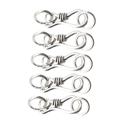 YOSADIER 5 Stück Silberne Lobster Verschlüsse S haken Schmuckverschluss für Halsketten Armbänder DIY Schmuckherstellung Langlebig Rostfrei Sicher von YOSADIER